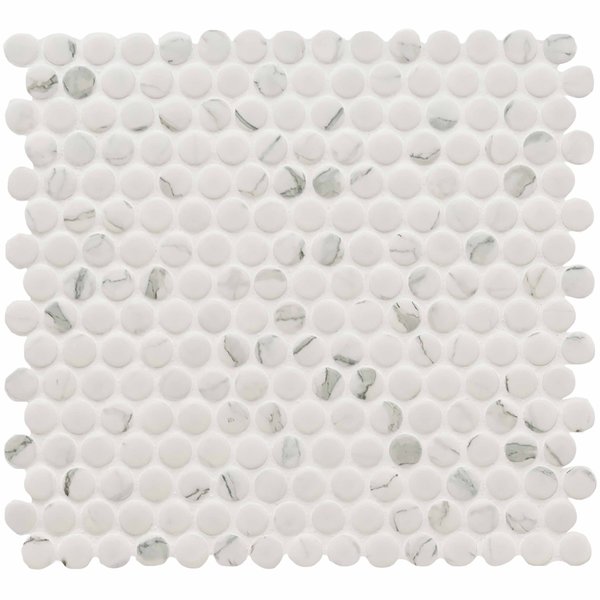 Msi Carrara Pennyround SAMPLE Matte Porcelain Mosaic Floor And Wall Tile ZOR-MD-0405-SAM